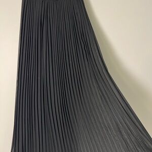 Gray Maxi A-Line Pleated Skirt for Work